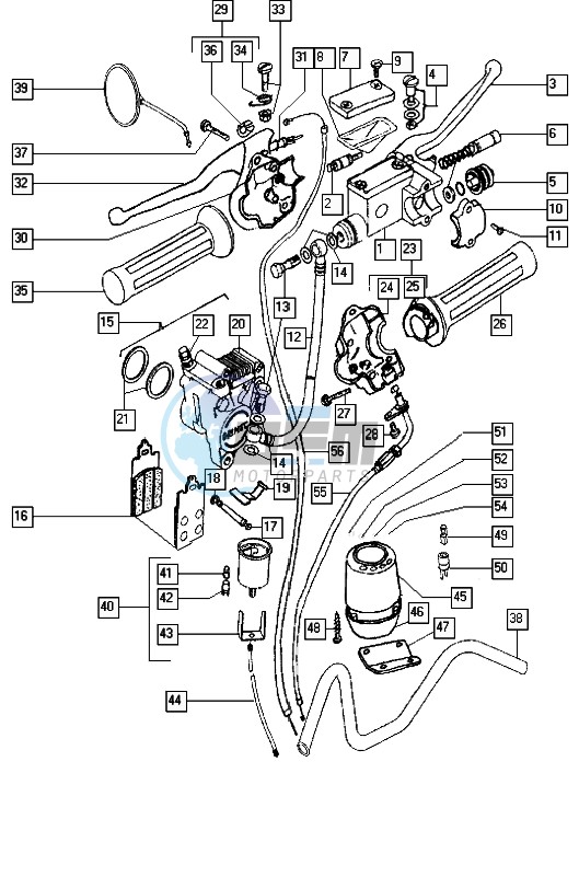 Handle bar-grips-speedometer-front brake