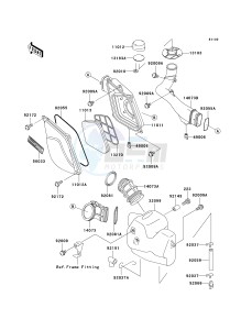 KSF 250 A [MOJAVE 250] (A15-A18) [MOJAVE 250] drawing AIR CLEANER