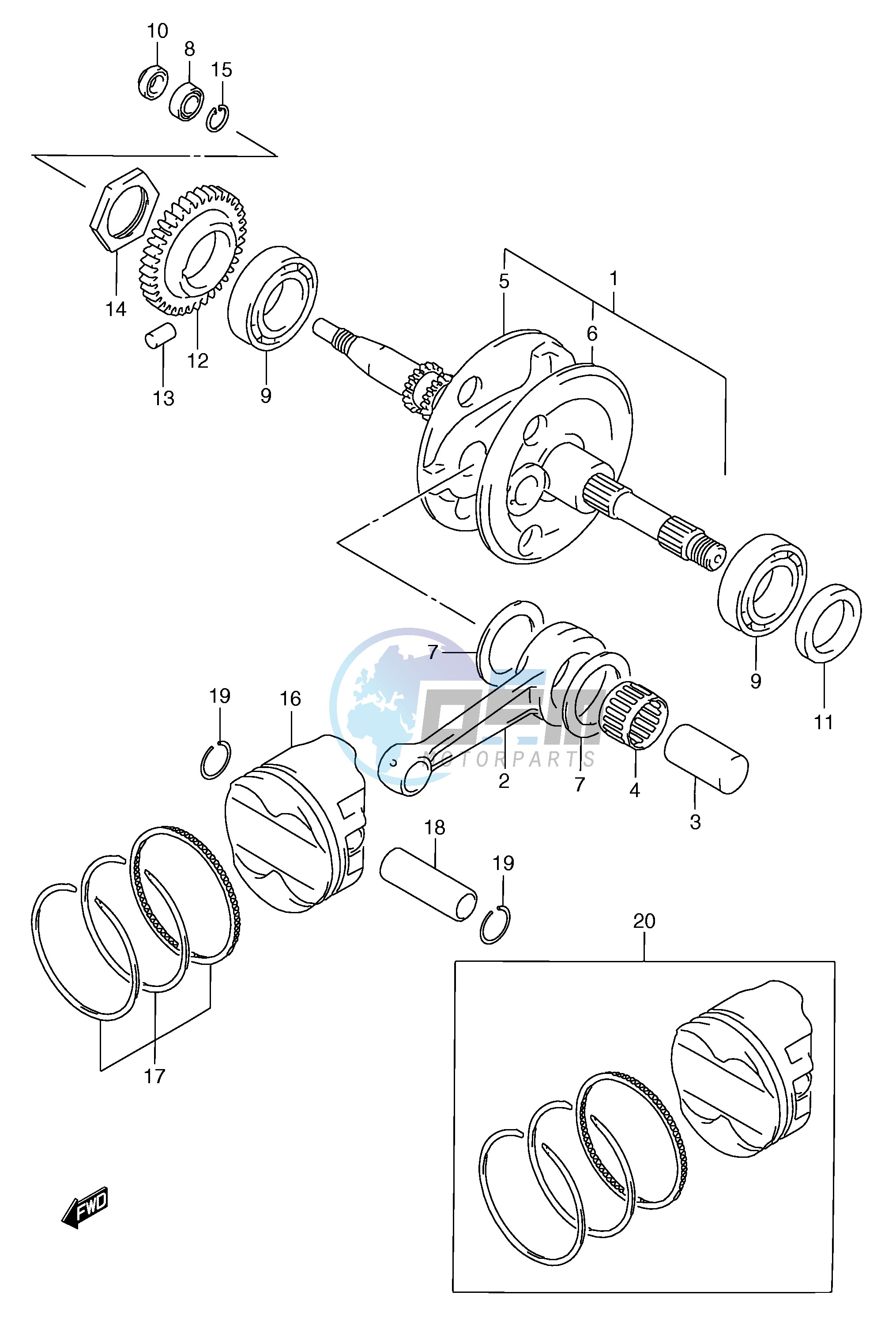 CRANKSHAFT (MODEL W X Y)