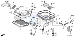 GL1800BF F6B Bagger - GL1800BF UK - (E) drawing AIR CLEANER