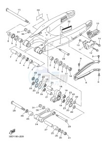 YZ250F (1SME 1SMJ 1SMK 1SML) drawing REAR ARM