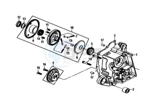 FIDDLE III 50 45KMH (L8) EU EURO4 drawing CRANKCASE  RIGHT / OIL PUMP