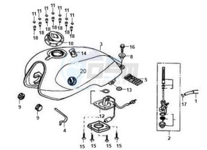 XS-125-K drawing FUEL TANK - FUEL CUT