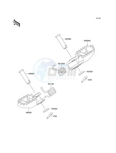 KX 65 A [KX65 MONSTER ENERGY] (A6F - A9FA) A6F drawing FOOTRESTS