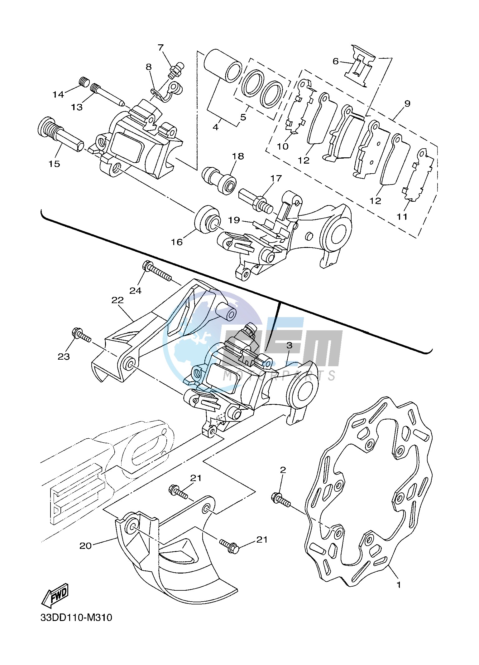 REAR BRAKE CALIPER