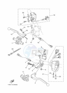 XT250 XT250N (B1UG) drawing HANDLE SWITCH & LEVER