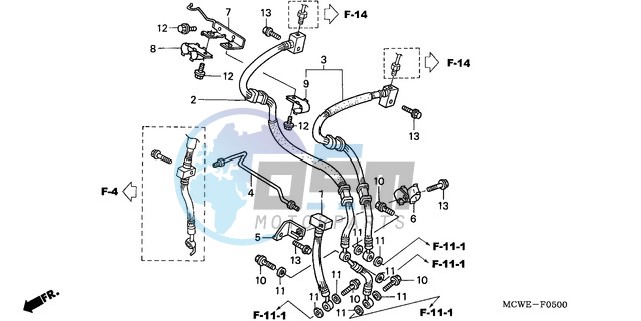 FRONT BRAKE HOSE (VFR800)