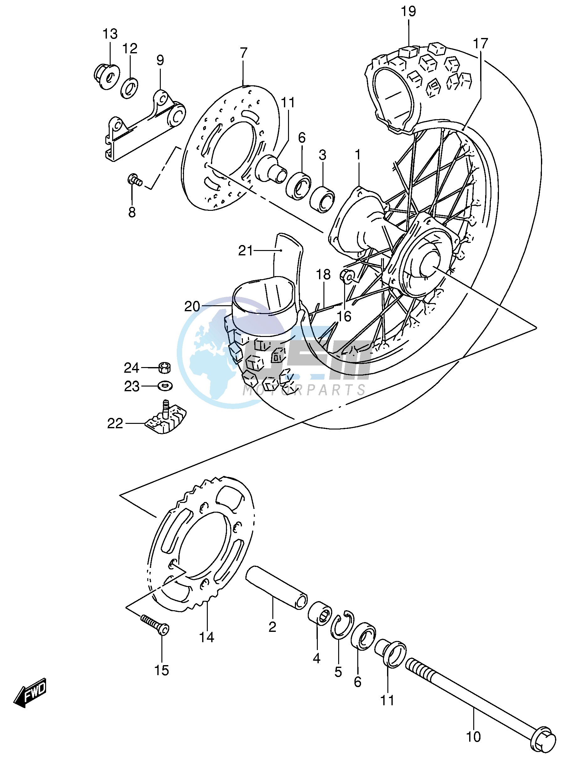 REAR WHEEL (RM85LK4)