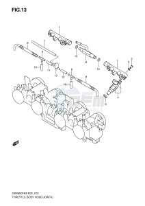 GSX650F (E2) Katana drawing THROTTLE BODY HOSE JOINT