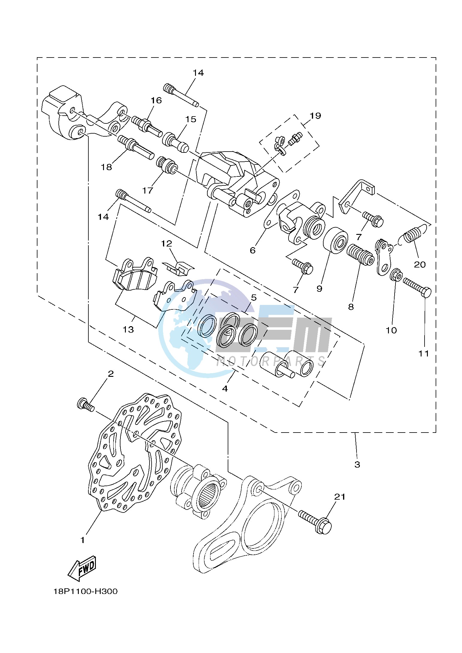 REAR BRAKE CALIPER