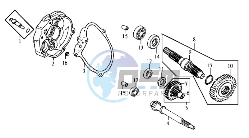 CRANKCASE - DRIVE SHAFT - CRANKCASE