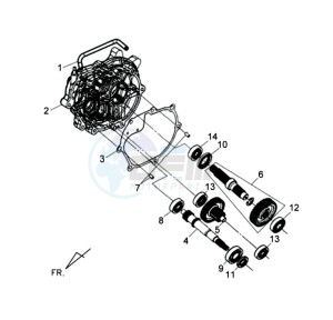 SYMPHONY SR 125 CH drawing CRANKCASE - DRIVE SHAFT