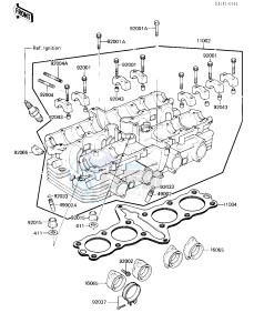 ZX 750 E [GPZ 750 TURBO] (E1-E2) [GPZ 750 TURBO] drawing CYLINDER HEAD