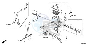 SH125ADSE SH125ADS UK - (E) drawing REAR BRAKE MASTER CYLINDER