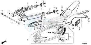 MSX125F MSX125 UK - (E) drawing SWINGARM