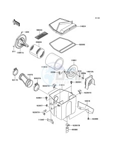 KLF250 KLF250A9F EU GB drawing Air Cleaner