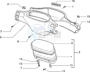 Zip 50 SP drawing Speedometers Kms. - handlebar cover