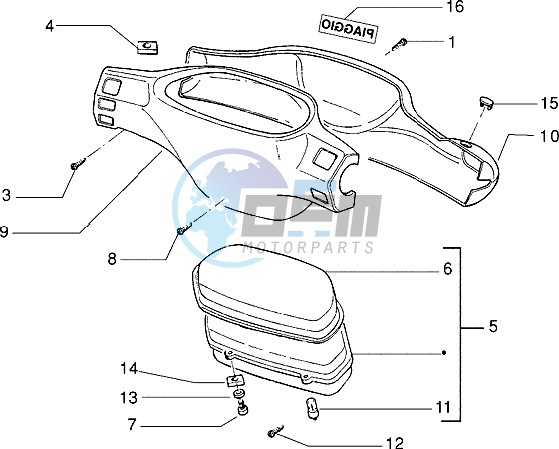 Speedometers Kms. - handlebar cover