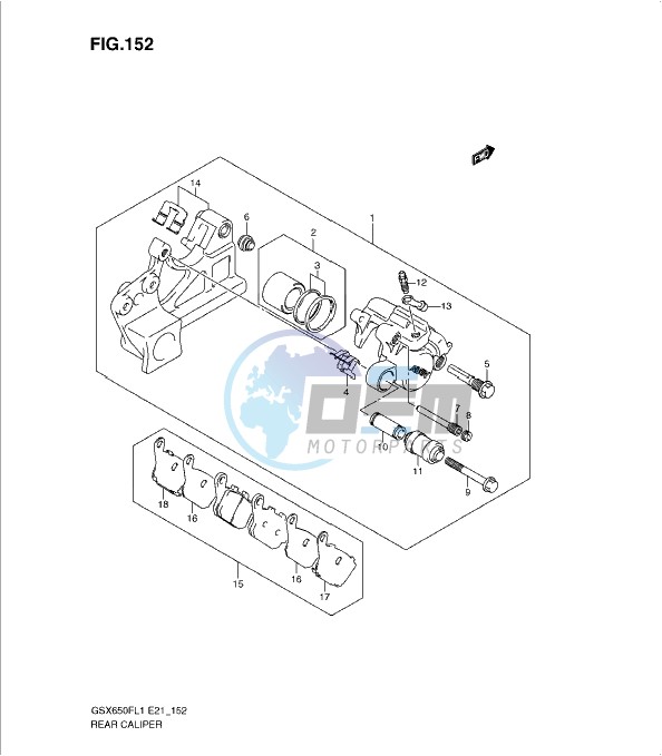 REAR CALIPER (GSX650FL1 E21)