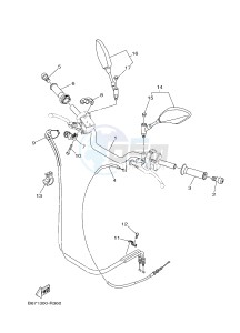 MTN1000 MTN-1000 MT-10 (B671) drawing STEERING HANDLE & CABLE