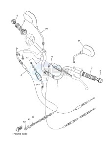 YBR125E (4P2G 4P2H 4P2J) drawing STEERING HANDLE & CABLE 2