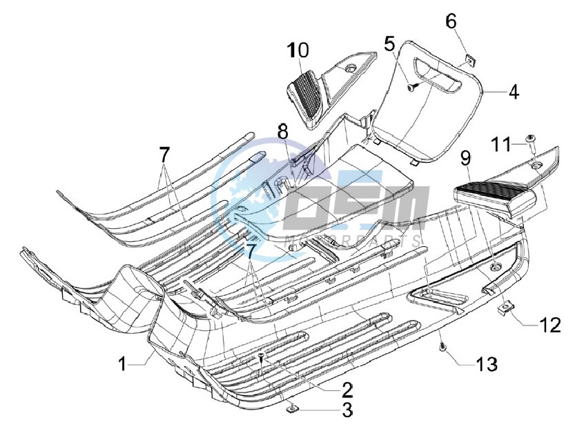 Central cover - Footrests