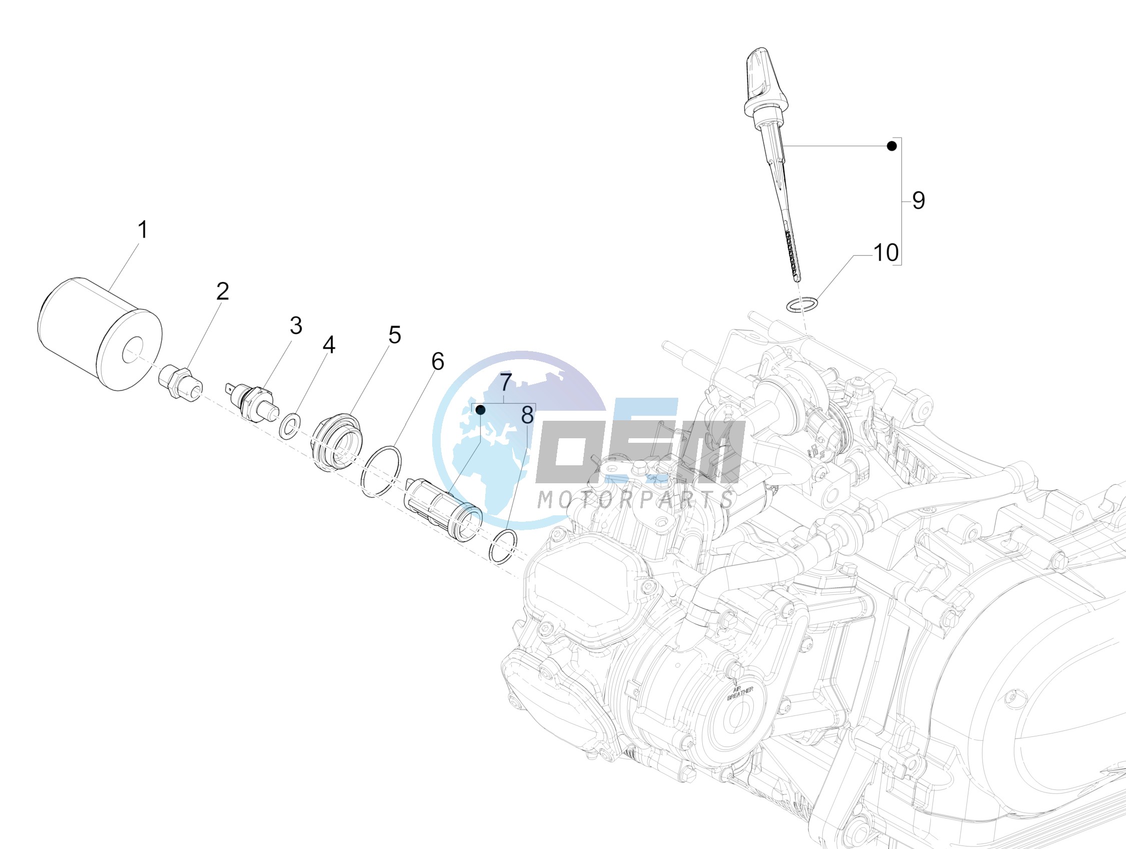 Flywheel magneto cover - Oil filter