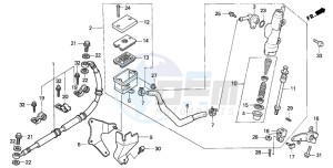 XL600V TRANSALP drawing RR. BRAKE MASTER CYLINDER (XL600VM/VN/VP/VR)