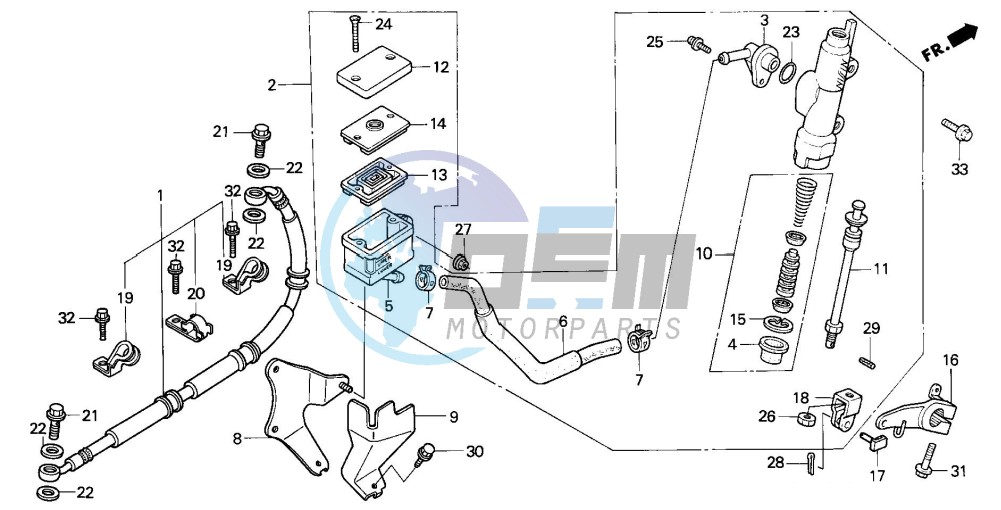 RR. BRAKE MASTER CYLINDER (XL600VM/VN/VP/VR)