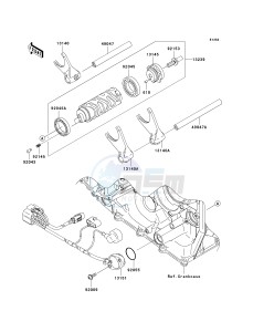 ZX 1000 E [NINJA ZX-10R] (E8F-E9FA) 0E8F drawing GEAR CHANGE DRUM_SHIFT FORK-- S- -