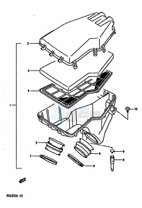 RGV250 1989 drawing AIR CLEANER