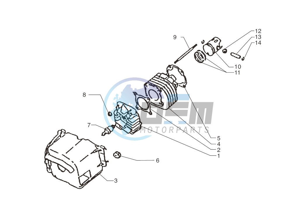 Cylinder-piston-wrist pin assy.