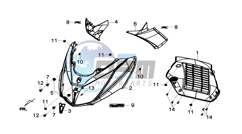 FR PLATE / INDICATORS / INNER LEG SHIELD