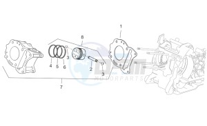 Scarabeo 125-200 e3 (eng. piaggio) drawing Cylinder