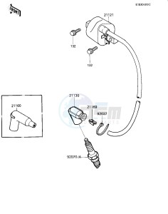 KX 250 C [KX250] (C2) [KX250] drawing IGNITION COIL -- 84 KX250-C2- -