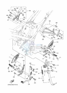 YZF250-A (B6P4) drawing STAND & FOOTREST