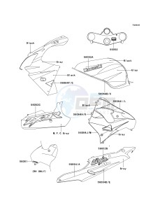 ZX 900 E [NINJA ZX-9R] (E1-E2) [NINJA ZX-9R] drawing DECALS-- GRAY_BLACK- --- ZX900-E2- -