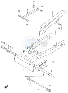 GS500 (P19) drawing REAR SWINGING ARM