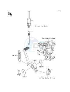 ZZR1400 ABS ZX1400B7F FR GB XX (EU ME A(FRICA) drawing Brake Pedal