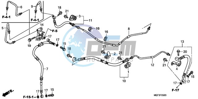 REAR BRAKE PIPE (FJS400D9 /FJS400A)