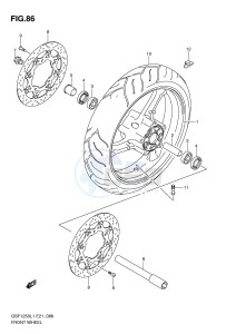 GSF1250 (E21) Bandit drawing FRONT WHEEL (GSF1250L1 E24)