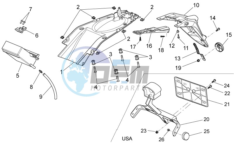 Rear body - mudguard