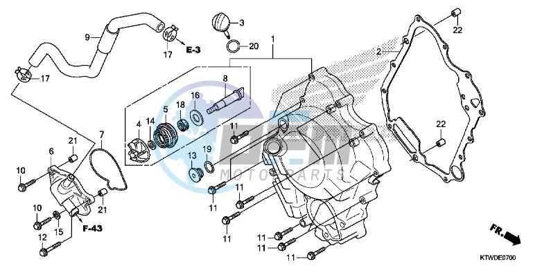 RIGHT CRANKCASE COVER/WATER PUMP