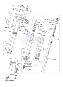 WR250R (32DN) drawing FRONT FORK