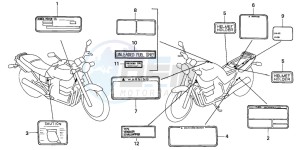 CB750F2 SEVEN FIFTY drawing CAUTION LABEL (CB750F2)