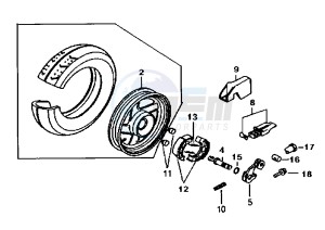 SUPER DUKE - 125 cc drawing REAR WHEEL