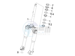 Liberty 125 4t Sport (UK) UK drawing Fork steering tube - Steering bearing unit