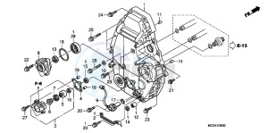 ST1300AE Pan Europoean - ST1300 UK - (E) drawing REAR CRANKCASE COVER