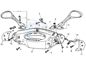 Hexagon LX-LXT 125-180 drawing Handlebar covers - Mirrors