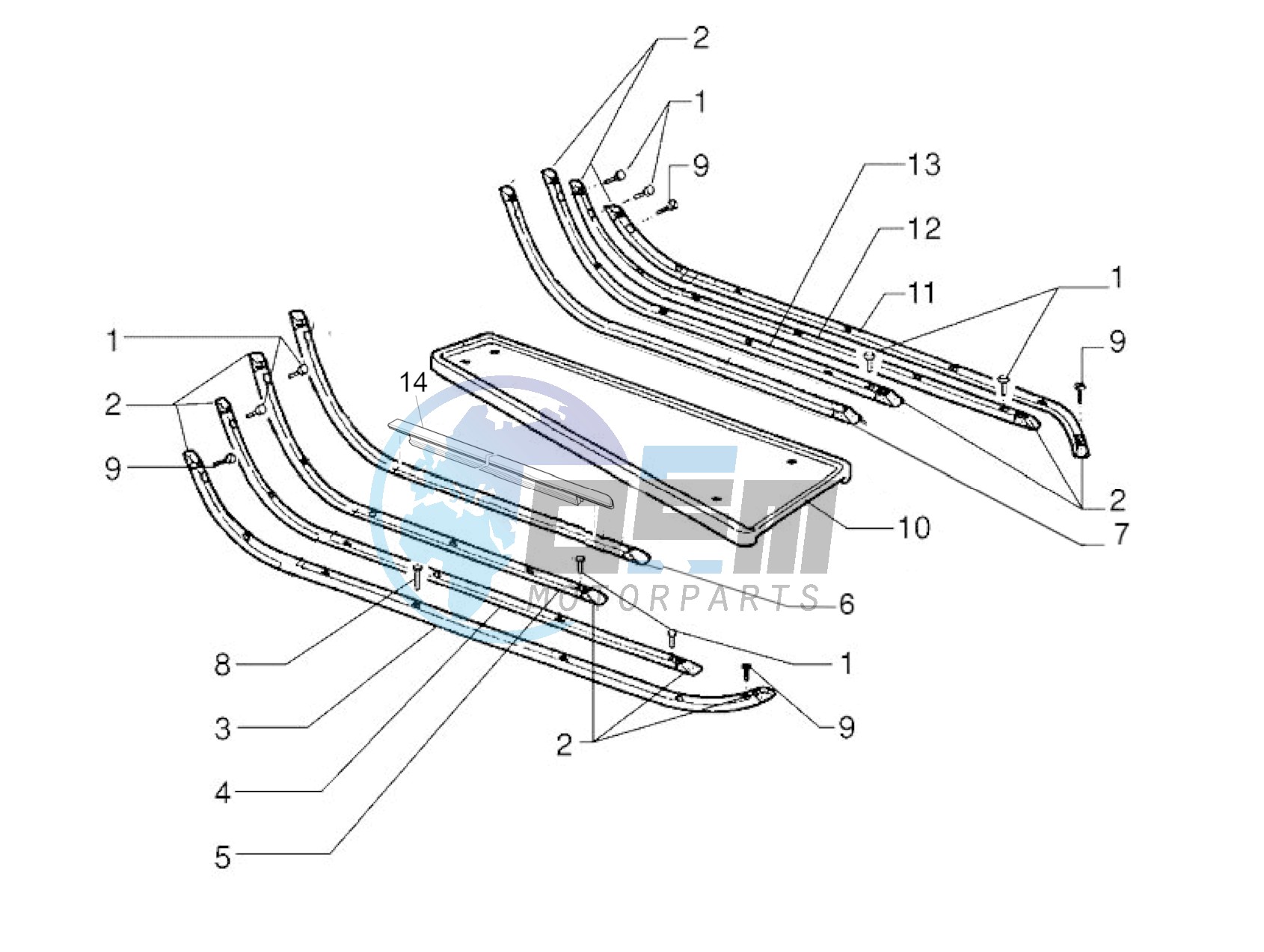 Central cover - Footrests